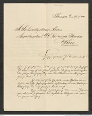 Nachlass Franz Steindachner, Brief von Albert Grubauer an Herrn Plason (29.05.1904), Inv.Nr. 181.03, Seite 1